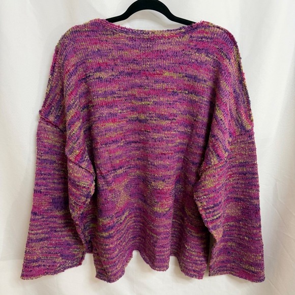 Womens Pink Purple Boho Oversized Lightweight Sweater 3X Bell Sleeve Spring - Picture 10 of 12